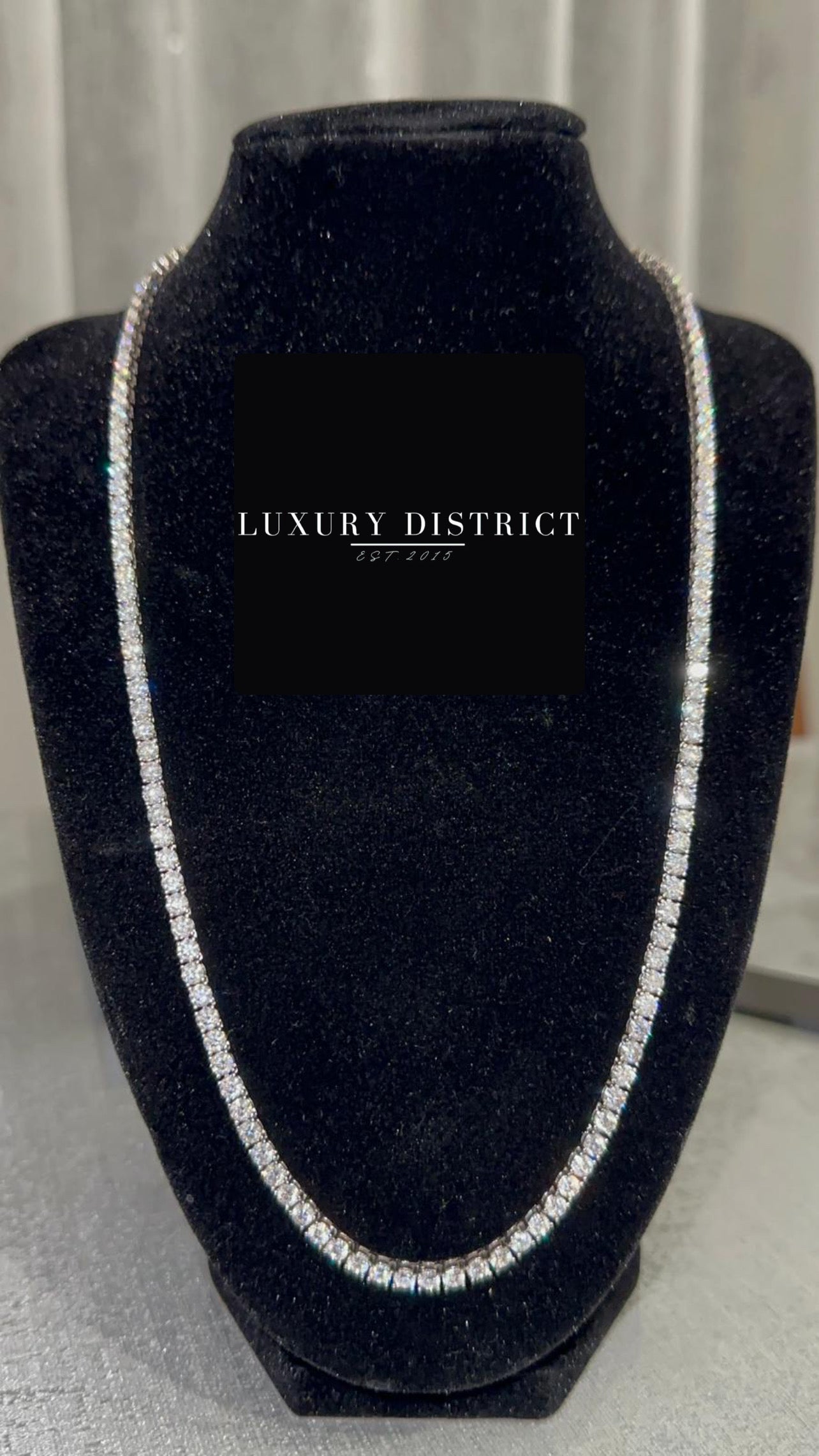 4MM MOISSANITE TENNIS CHAIN - 925 SILVER - D COLOUR - VVS1