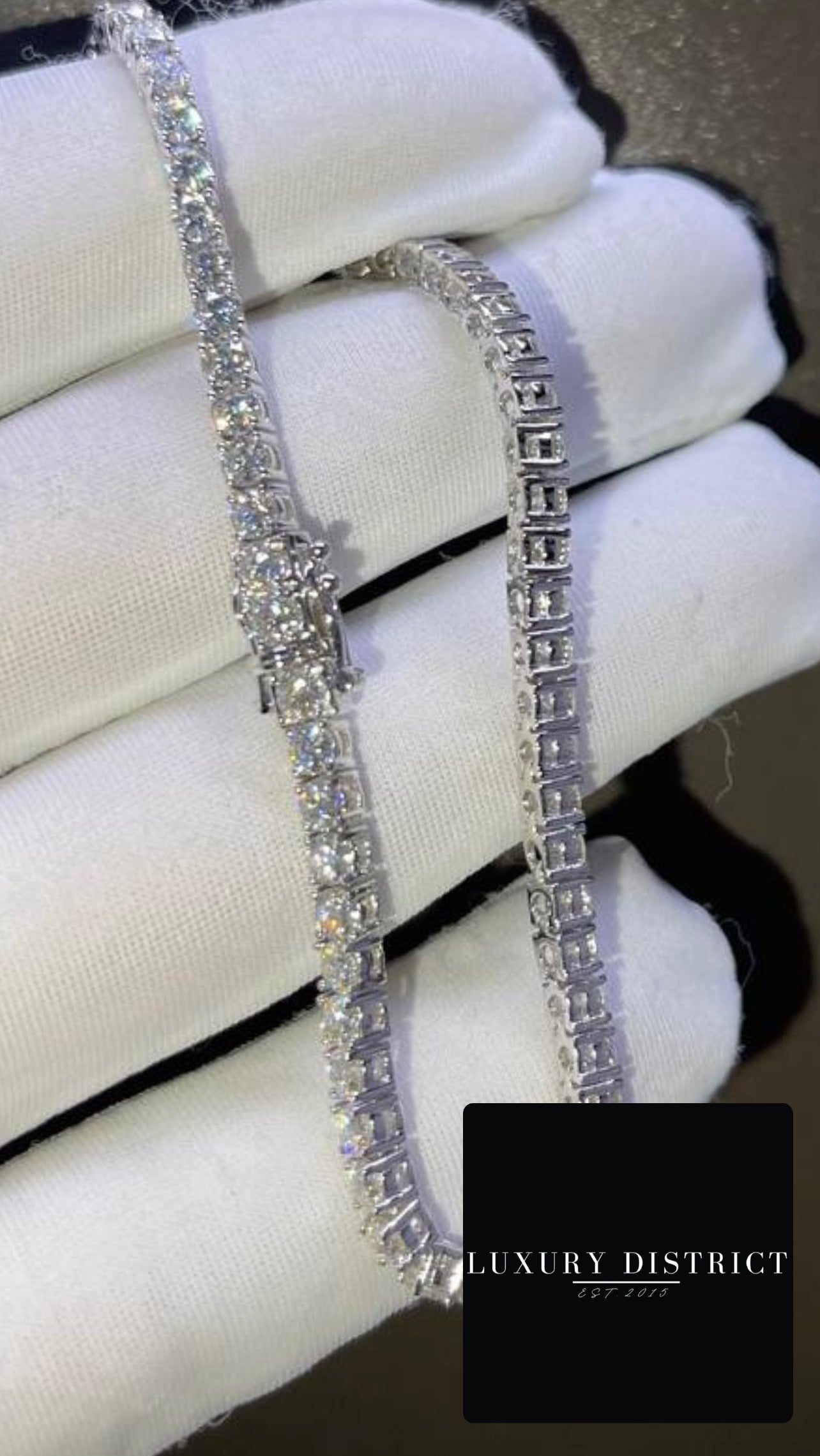 3.5MM MOISSANITE TENNIS CHAIN - 925 SILVER - D COLOUR - VVS1