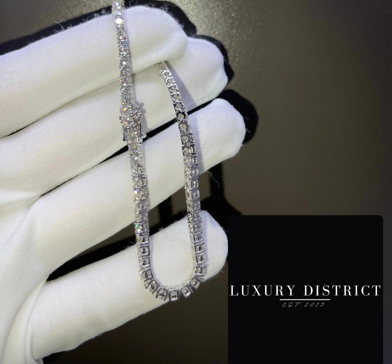 3.5MM MOISSANITE TENNIS CHAIN - 925 SILVER - D COLOUR - VVS1