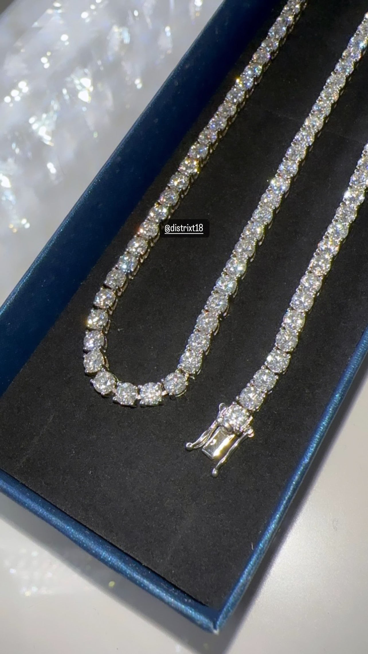 5MM MOISSANITE TENNIS CHAIN - 925 SILVER - D COLOUR - VVS1